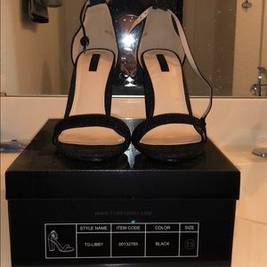 Beautiful black sparkling heels from Forever 21